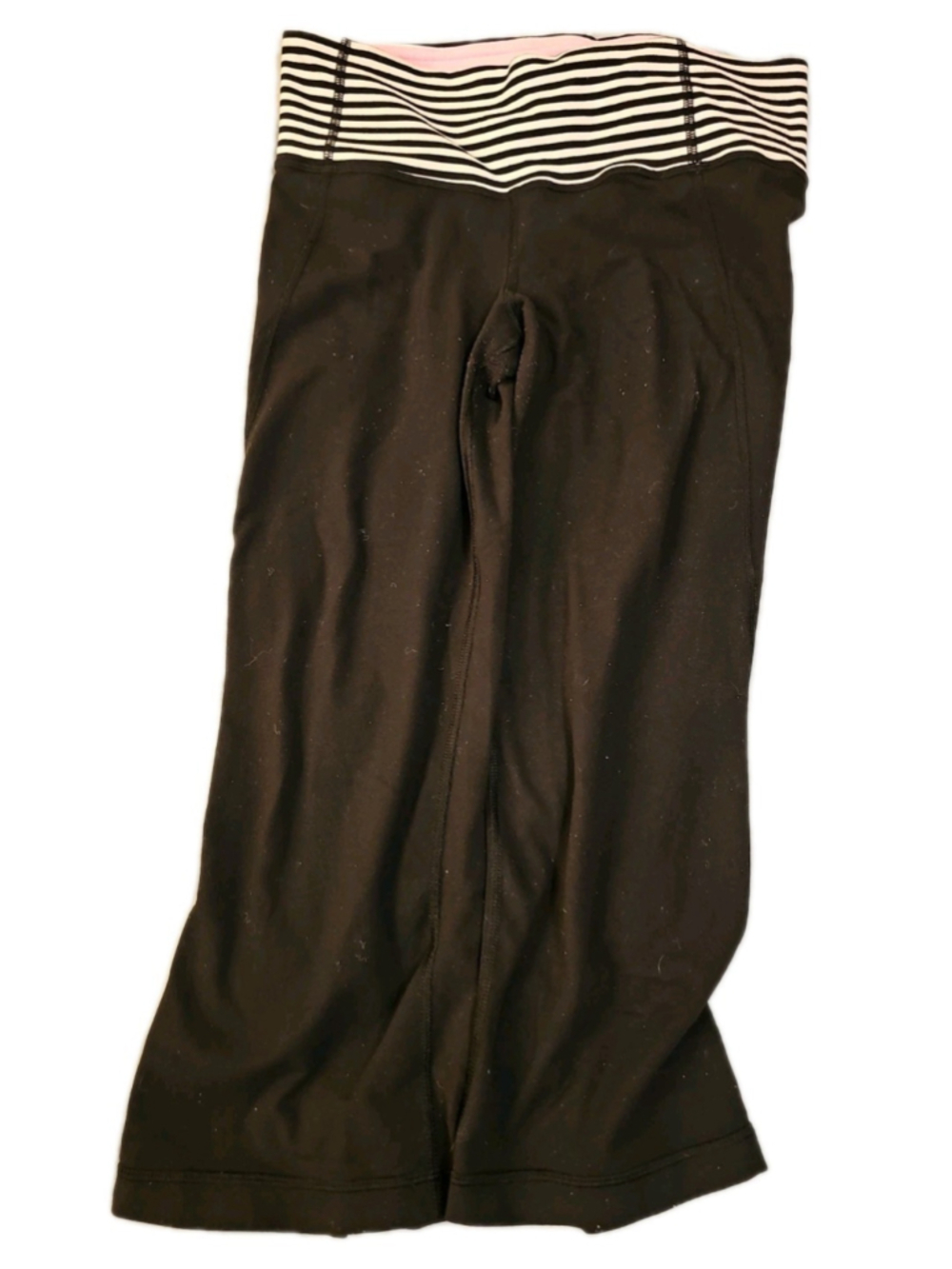 Lululemon Pants Women's Size 8 Groove Crop Capri Yoga Athletic Striped Waistband